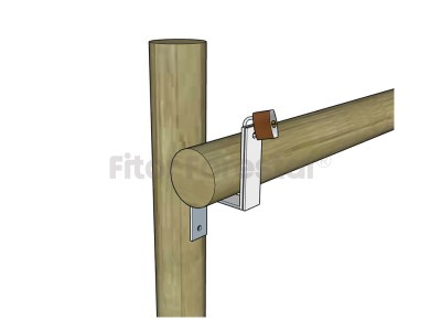 croquis accesorio puerta poste madera con candado